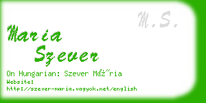 maria szever business card